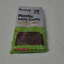 Pureegg Plastic Table Cloth Disposable 10 Pack, 54 x 108 Inch Table Cloths, Party, Thanksgiving Decorations, Harvest, Fall Tablecloths, Rectangle, Plastic Cover, Leakproof & Sturdy, Brown
