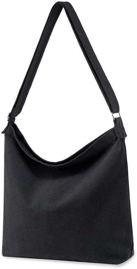 Women's Large Canvas Crossbody Tote Handbag - Blank Design for Customization
