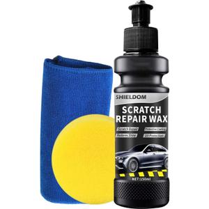 SHIELDOM Scratch Remover Car Scratches Removal Wax Vehicles Scuff & Swirl Polishing & Waxing Kits with Buffer Pad & Towel, Rubbing Compound for Automobile Paint Repair -5oz