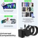 45W Super Fast Charger USB C, 2-Pack Dual Port Type C Charger Fast Charging,with 10/10FT Cable&Cord for Samsung Galaxy S25 Ultra/S24 Ultra/S23/S22/S21/S20+, iPhone16/15
