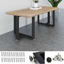 TIEOU 16 Inch Metal Coffee Table Legs Furniture Legs Heavy Duty Desk Legs Table Leg, DIY Bench Legs (Without Plank)