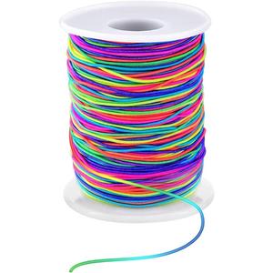 1mm Stretchy Bracelet String, Sturdy Rainbow Elastic String Elastic Cord for Jewelry Making, Necklaces, Beading and Crafts (164 Feet)