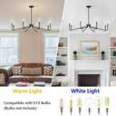 38" Black Chandeliers for Dining Room, 8-Light Modern Farmhouse Candle Style Chandelier, Industrial Hanging Ceiling Light Fixture for Living Room, Kitchen Island, Living Room
