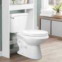 Toilet Seat Elongated, Slow Close Hinges, Four Non-Slip Bumpers, Easy to Install and Clean, Durable Plastic, White Two Sets of Mounting Parts Included