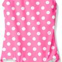 Kanu Surf Girls' Daisy Beach Sport one Piece Swimsuit (Size 7, Suzie Pink Dot)