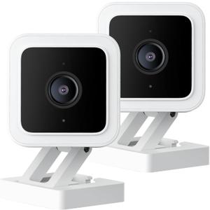 Wyze Cam v3 with Color Night Vision, Wired 1080p HD Indoor/Outdoor Security Camera, 2-Way Audio, Works with Alexa, Google Assistant, and IFTTT, 2-Pack (White)