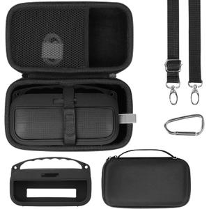 Storage Case Kits Compatible with Bose SoundLink Flex 2nd Gen/Bose SoundLink Flex Portable Speaker (Black Silicone Cover + Hard Case)