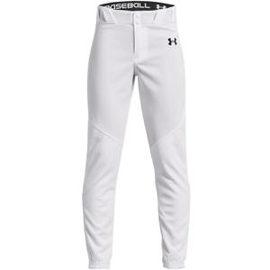 Under Armour Boys' Utility Baseball Pant Closed (Large, (100) White / / Black)