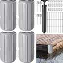 Timtin 4 Pack Dock Bumpers Dock Corner Bumper Fender Inflatable Marine Corner Protection UV Resistant PVC Stainless Steel Mounting Hardware with Pump 8" x 16" for Edge Straight Protect Boat