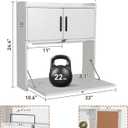 ARTETHYS Wall Mounted Desk Folding with Light Drop Down Hanging Desk, 23.4x16.9x24.4 inches