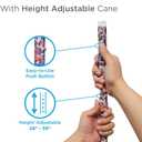 Nova Joy Designer Offset Walking Cane for Seniors - Unisex Adjustable Lightweight Aid with Foam Handle, Wrist Strap and Anti-Rattle Lock - Essential Mobility Support - Black