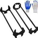 2PCS Multifunctional Basin Wrench Set 7 Sizes Sink Faucet Tool Plumbers Wrench with Four-Jaw Hex Universal Plumbing Tools for Kitchen & Bathroom with Glove