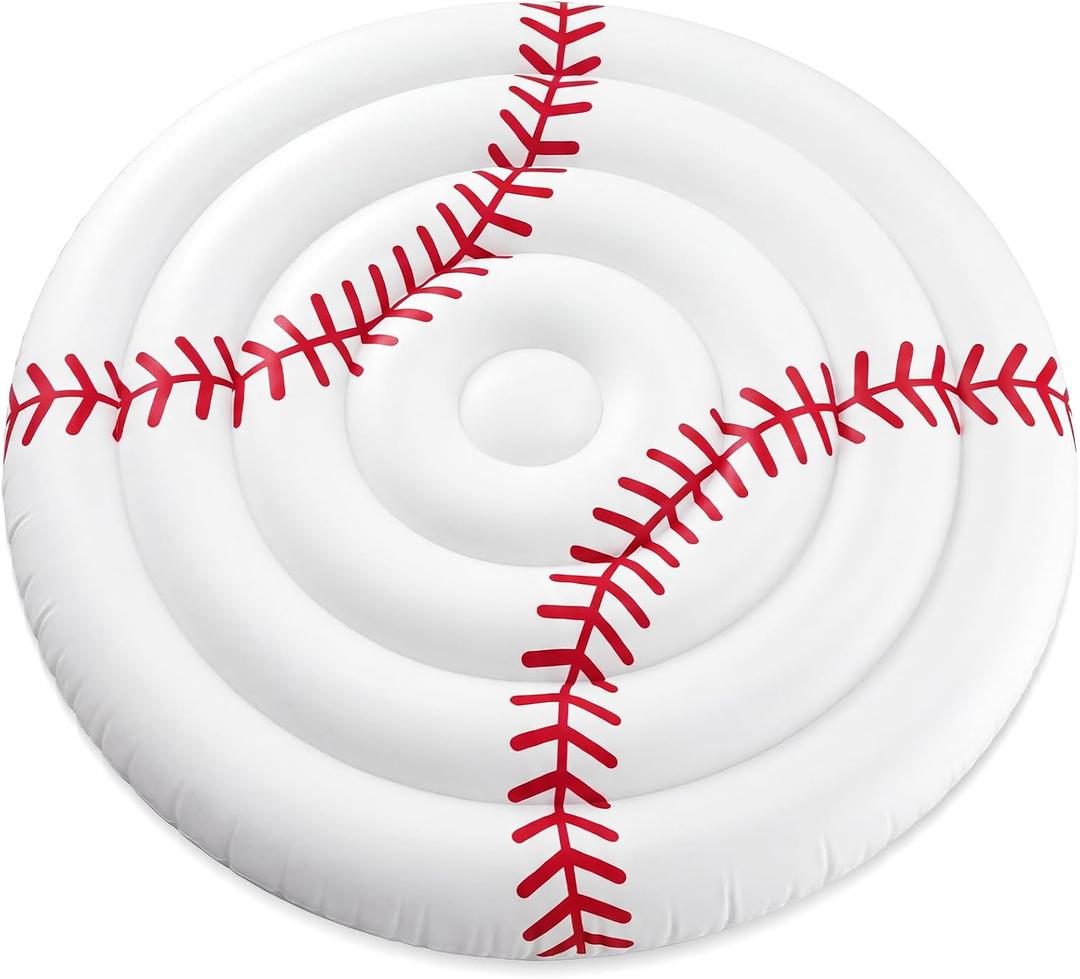 Blueweenly Inflatable Baseball Basketball Ride-on Pool Float 5.25 ft Extra-Large Sport Theme Blow up Pool Float Summer Floaty Party Lounge Raft for Beach Swimming Adults