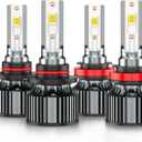 Compatible for Honda CR-V CRV High Low Beams 2015 2016 2017 2018 2019 2020 2021 2022 2023, 6500K White Powersports Light Bulbs, Plug and Play, for Off-Road Use, Pack of 4