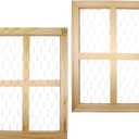 Pack of 2 Chicken Wire Frames for Suncatchers, Unfinished Wooden Frames Crafts for Photo Display, and DIY Decor