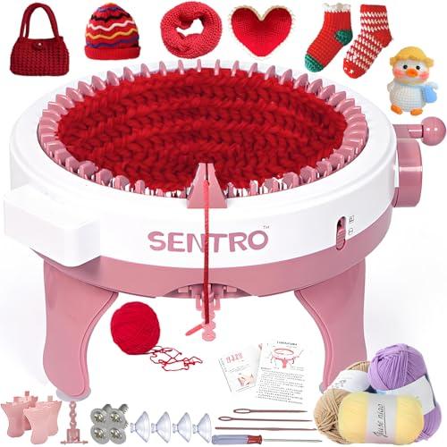 Sentro Knitting Machine, Sentro 40 Needles Knitting Machine Automatic Circular Weaving Spinning Knitting Loom Machine Kit for Adults and Beginners for Scarf/Hats/Sweater/Kintting Toys