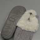 Evshine Women's Fuzzy Memory Foam Slippers, Closed Back Knit Bedroom Slippers, Slip-On Warm House Shoes for Indoor & Outdoor Comfort (8-8.5, Grey)