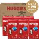 Huggies Size 1 Diapers, Little Snugglers Diapers, Size 1 (8-14 lbs), 198 Count (6 Packs of 33)