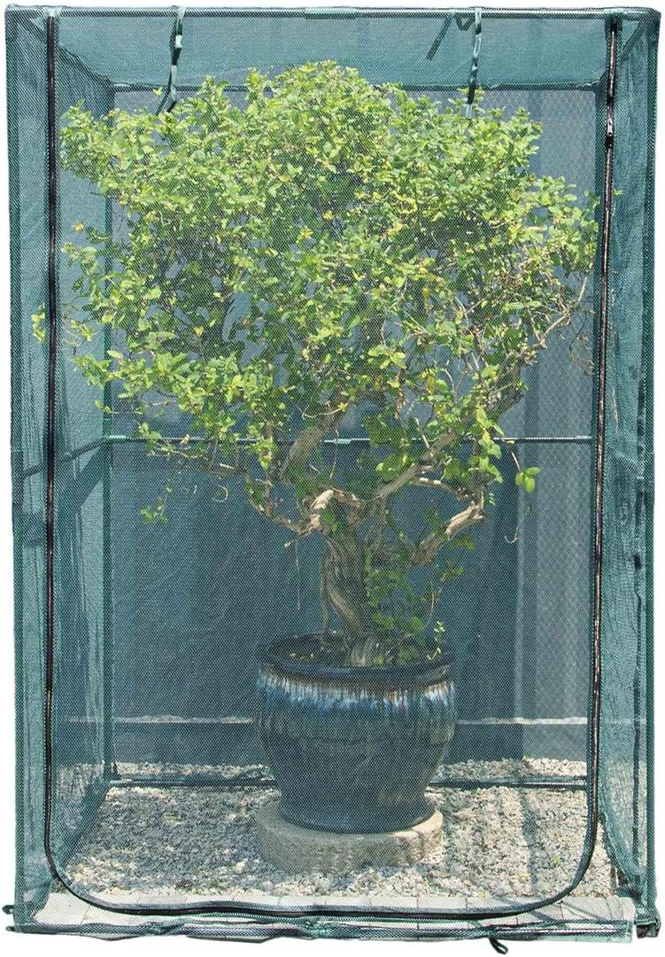 Portable 4'x4' Large 6FT Tall Plant Netting Cover Crop Cages Pest Guard Cover for Vegetables and Fruits Plant Durable Gardening Net with 4 Stakes