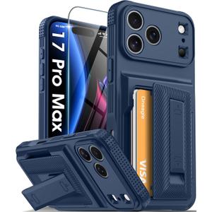 Oneagle Wallet for iPhone 17 Pro Max Case with Card Holder (4-5 Cards) [RFID Blocking] [Screen Protector] Full Camera Protection, with Kickstand 15FT Shockproof Heavy Duty Case for iPhone 17 Pro Max