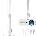 2-Be-Best Upgraded Projector Mount, 14-24 In / 37-62 Cm Projector Ceiling Mount Extendable Ceiling Projectors Mounts Adjustable Angle 360 Rotation Drop Ceiling Projectors Mounts Silver