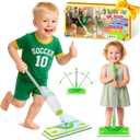 2-Set Toy Mop for Kids - Toddler Real Spray Flat Floor Mop Montessori Cleaning Toy Set, Educational and Fun Gifts for Boys and Girls Ages 4+ (Green)