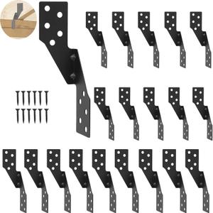 20 Pcs Hurricane Tie,Strong tie Brackets with Black Powder-Coated,Hurricane Straps Trusses/Rafters Ties