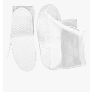 2 Pairs Waterproof Shoe Covers, Anti-Slip Double Layer Zipper Design Rain Shoe Covers Reusable Foldable for Women Men
