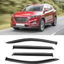 Window Visor for 2016-2021 Hyundai Tucson, Out-Channel Rain Guards Shields Vent Deflector Shade Wind Dark Smoke for 16-21 Tucson 2017 2018 2019 2020, Tape-On Outside-Mount, 4PCS