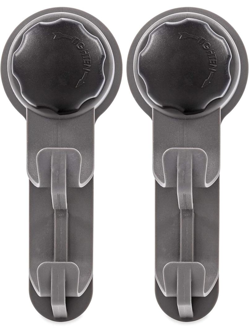 Camco RV Towel Hook | Add Hooks Inside/Outside Your RV | Strong Mechanical Suction Cup Hook (44028), Black (Pack of 2)