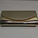 Larcenciel Patent Leather Clutch Purses for Women, Fashion Metallic Gold Envelope Evening Bags with Chain Straps, Ladies Handbags Party Bag for Prom Party Wedding Cocktail Formal Events Nights Out