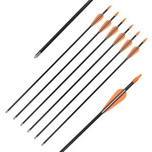 Elong Fiberglass Arrows Archery 24 Inch Target Shooting Practice Safetyglass Recurve Bows Suitable for Youth Children Woman Beginner (12 pcs)