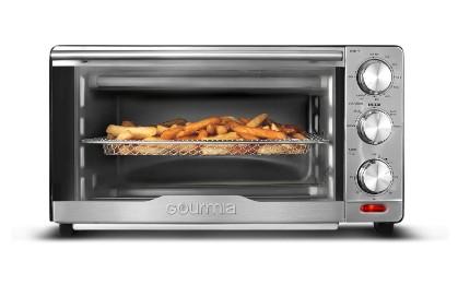 Gourmia GTF7350 6-in-1 Multi-function, Stainless Steel Air Fryer Oven - 0.7 Cu. Ft. with 6 Cooking Functions - Fry Basket, Oven Rack, Baking Pan & Crumb Tray