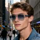 Dollger Polarized Sunglasses for Men Women, Thick Chunky Square Aviator Style with Double Beam, Trendy UV400 Protection