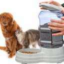 Gravity Automatic Pet Feeder for Large Breeds,3.8L Large Dog Food Feeder Dispenser with Detachable Top Lid,Large Capacity Dry Food Storage Bowl for Large Pet (3.5 Litre)