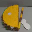 Sratte Taco Piata Set Mexican Birthday Party Decorations Cinco De Mayo Fiesta Theme Taco Pinata with Plastic Stick and Blindfold for Mexican Themed Party Supplies Favors, 15 x 8 x 3 Inches