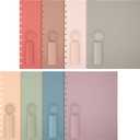 Fuutreo 8 Set Discbound Notebook Cover and Disc Set 8.5 X11.75 Inch Polyethylene Cover with Disc Suitable for Letter Size Fill Page for Work Meeting(Vintage Color)