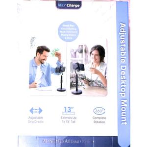 Desktop Phone Mount, 13 Inch Adjustable Stand with 360 Rotation, Phone Holder for Video Chatting and Work from Home