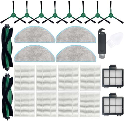 LOVECO Essential Replacement Parts Compatible for iRobot Roomba Vacuum 2 Essential Robot Q052, Y0140 Y014020 Y0110, 2 Roller Brush, 8 Hepa Filter, 8 Side Brush, 2 Primary Filter, 4 Mop Pad