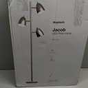 Brightech Jacob LED Standing Lamp, Modern Bright Floor Lamps for Living Rooms & Bedrooms, Tall LED Lighting Lamp with Adjustable 3 Light Tree  Satin Nickel