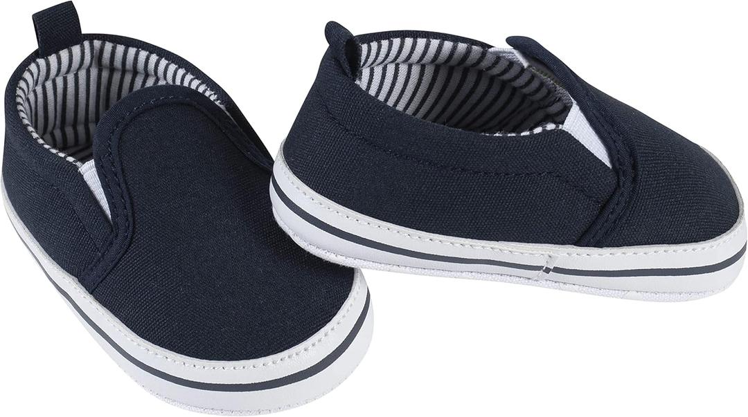 Gerber Unisex-Baby Newborn Infant Toddler Boy and Girl Slip-on Sneaker Crib Shoe (Navy)