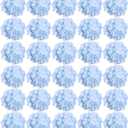 FagusHome Silk Hydrangea Heads 73 Pcs Artificial Flowers Only Heads No Stems Fake Hydrangea Flowers for Home Wedding Decor No Stems (Light Blue)