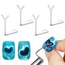 Allstarry Heart Magnet for Nails, Heart Cat Eye Magnet for Nails 4pcs Y-shaped Guide with Strong Magnet for Cat Eye Gel Polish Flexible DIY Nail Cat Eye Magnet for Cat Eye Gel Polish Nail Art Salon
