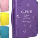 DEHITE Bible Cover Case for Women  Leather Carrying Bag  Pen Slots  Zippered Pocket  Premium Faux Leather (Large, Purple)