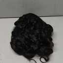 HANNE Yaki Curly V Part Wig U Part Synthetic Half Wigs for Black Women 22 Inch Heat-Resistant Hair Replacement Wig (Natural Black)
