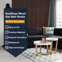 NeatiEase Wood Panels for Wall, 4-Piece 96" x 12.6" Soundproof Wood Slat Wall Panel for Interior Wall Decor Noise Cancelling, Wood Acoustic Wall Panels, Sound Absorbing Panel (Rustic Walnut)