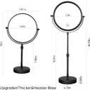 Nicesail Higher Taller Tabletop Makeup Mirror of 8 Inch, 5X Magnified Makeup Mirror Countertop Standing, Height Adjustable, Double Sided Mirror in Matte Black (8 Inch, 5X)