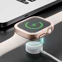 2-Pack 2-in-1 Waterproof Bling Case for Apple Watch 40mm Series 6 SE 5 4 with Tempered Glass Screen Protector, Crystal Diamonds Rhinestone Overall Durable Cover Front & Back Bumper for iWatch 40mm