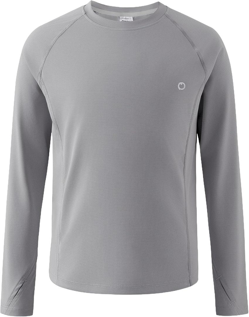 PATPAT Kids Long Sleeve T-Shirt, Quick-Dry UPF 100+ Rash Guard Tee with Thumb-Hole & Reflective Strip for Boy Girl Youth (M)