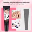 Curvlife Newly Upgraded Quick Drying 10g Semi Solid Nail Glue with 10ml Remover for Press On Nails Tips No Need for UV Lamp Long Lasting Fake Acrylic Nails Kit Glue Gel